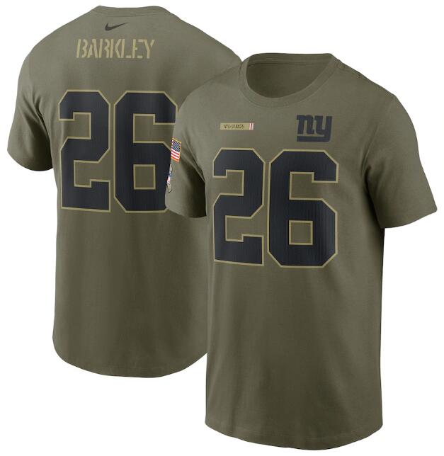 Men's New York Giants #26 Saquon Barkley 2021 Olive Salute To Service Legend Performance T-Shirt Men's New York Giants #26 Saquon Barkley 2021 Olive Salute To Service Legend Performance T-Shirt